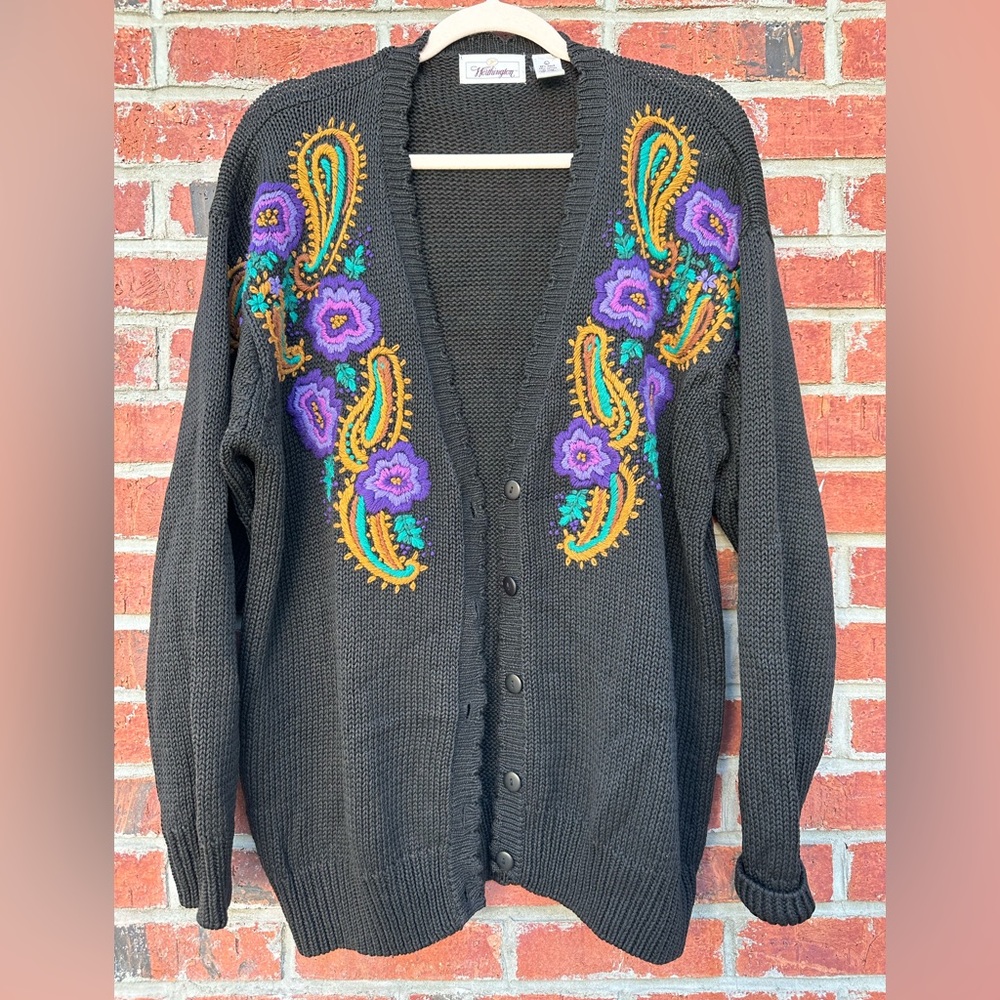 Vintage Worthington Embroidered Cardigan